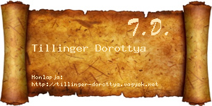 Tillinger Dorottya névjegykártya